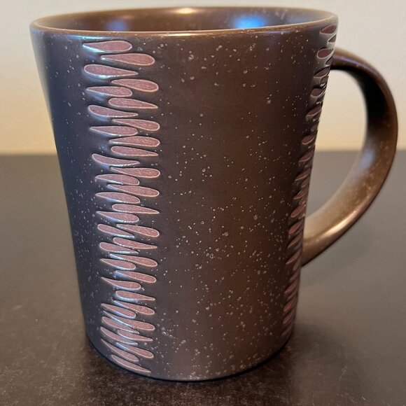 Vintage Pfaltzgraff MATIKA SHALE Incised Stoneware Mug in Brown w/Speckles - Picture 5 of 11